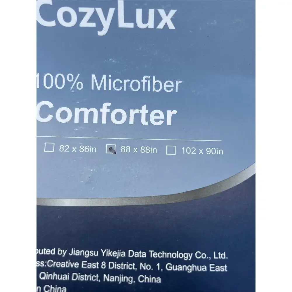Cozylux 100% Microfiber Comforter 88x88 Queen Size Black